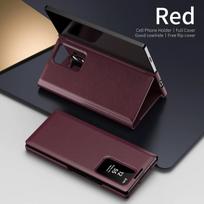 Original Smart View Window Wallet Card Leather Case For Samsung Galaxy Z Fold7 6 5 4 3 APP Sleep Awake Shockproof Protect Cover Galaxy Z Fold5 tamsiai raudona spalva