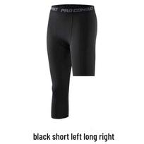 Vyriškos greitai džiūstančios suspaudimo krepšinio tamprės, vienos kojos, septynios aštuntosios, pagrindinis sluoksnis, sportinės kelnės Medium black