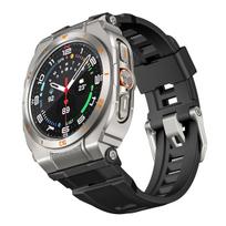 Sport Silicone Strap+Metal Case for Samsung Galaxy Watch Ultra 2026 47mm Bracelet Correa for Galaxy Watch 7 Ultra 2 Accessories Watch 7 Ultra 47mm black