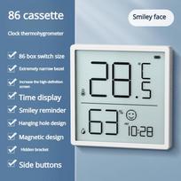 Thermometer and Hygrometer Indoor Household Wall Hanging 86 Box Bracket Clock Cover Ugly Decoration Smart Baby Room Humidity Met gray