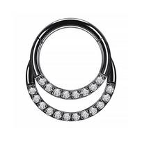 G23 Titanium Piercing Clicker Segment Hoop - Ear Tragus Cartilage Helix Lip Ear Nose Rings Earrings Septum Body Jewelry 1.2x6mm&Hoop&Nose Rings & Studs&Face gray