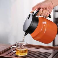 Insulated Teapot 1000ml Tea Water Separation Detachable Thermal Coffee Tea Pot for Home Orange black