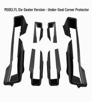 6-Seater Tesla Model Y Facelift TPE Anti-Kick Door Sill and Under Seat Protector Mats black
