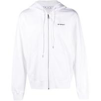 OFF WHITE Wave Outl Diagonal Slim Zip Hoodie OMBE013C99FLE0070110 L balta