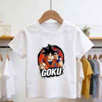 Dragon Ball Goku Anime Print Tops 2026 Summer New T-shirt Unisex Dragon Ball Sports Kids T-shirt 160 white