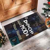 Depeche Mode Crystal Velvet Rug, Custom Name Text Personalized Non‑Slip Floor Mat for Home Decor Gift 40cmx60cm gray