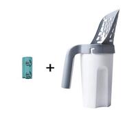 Durable Cat Litter Scoop All-in-One Pet Waste Sifter Pet Supplies Cat Poop Scooper  Cat Litter Box 1pc scoop&1roll bag gray