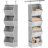 4 pakopų pakabinamas spintos organizatorius, atsparus lūžinėjimui, saugojimo dėžė, studentų bendrabučio spintos organizavimas 117.5*32*18CM-Grey - 4 Layer
