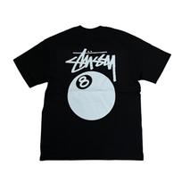Stussy 8 Ball Pigmentu dažyti marškinėliai Juodi L Unisex marškinėliai XXXXL white