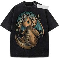 Dragonite Shirt, Anime Shirt, Vintage Shirt, Manga Tee Wash T-Shirt, Vintage Inspired, Anime Gift Tee, Y2K Shirt 140 gray