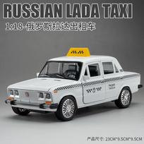 1:18 Russian NIVA Taxi Alloy Diecasts & Toy Vehicles Metal Toy Car Model Sound And Light Collection S Toy Diecast Alloy Car gray