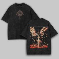Vyriški Elden Ring Malenia grafiniai marškinėliai - Gotikiniai Dark Souls sendinti retro L gray