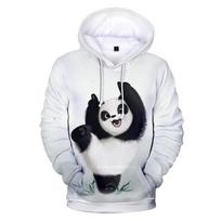 Juokingas „Wild Panda“ grafinis džemperis vyrams Drabužiai Nauji megztiniai ir megztiniai Vaikams Mieli 3D „Giant Panda Gigante“ megztiniai 2XL white