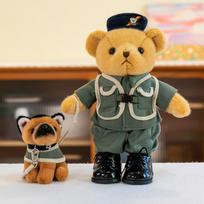 Station Police Bear Plush Toy Boy Gift Dog Lead SWAT Fire Bear Doll Activity Gift 30Cm [0.36kg] orange