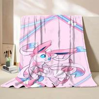 Pokémon Eevee Flannel Throw Blanket for Bed Sofa Home Bedroom Office Travel Children's Cover Blanket Kids Winter Warm Soft Gifts 30x40in gray