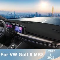 Car Dashboard Avoid Light Pad Instrument Platform Desk Cover Mat Carpets For Volkswagen VW Golf 8 MK8   2022 2023 Rear Blue Side gray