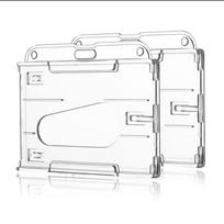 Shaped Keychain Badge Reel Retractable Pass Work Permit Case Sleeve Dual Card Slot Card Holder Protector ID Tag Cover white