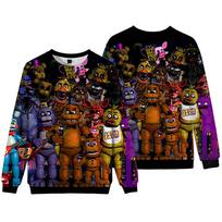 Vyriškas apvalios apykaklės megztinis Five Nights At Freddys, rudens žiemos gobtuvas, oversized madingi gatvės drabužių viršutiniai drabužiai XS black