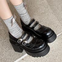 High Heels Women's Mary Jane Shoes Designer Chunky Elegant Loafers Shoes  New Pumps Spring Fashion Lolita Mujer De 36
