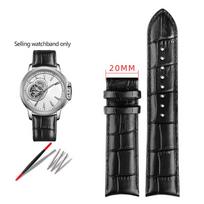 20mm 21mm lenkta galinė dalis natūralios odos laikrodžio apyrankė Tissot Seiko Rossini 5793B04B 9633B04B driežo rašto laikrodžio apyrankė 20mm gray