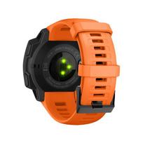 Kvėpuojantis silikoninis dirželis Garmin Instinct 2 E/Esports/Tactical/Tide Solar Juodas plieninės sagties laikrodžio keičiamas riešo dirželis For Instinct Esports oranžinė