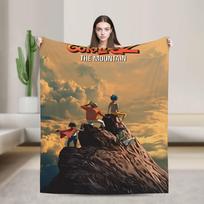 Super Soft Blanket Camping Gorillaz The Mountain Tour Throw Blanket Flannel Bedspread For Couch Chair Sofa Bed Cover Size: 75*100cm, Weight: 230 GSM beige