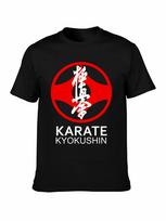 Kyokushin Karate Kanji T Shirt Short Sleeve Men T-Shirts Popular Free Shipping O-Neck Cotton Plus Size Tees Shirts Homme L red