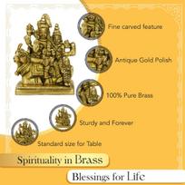 Ekhasa 100% Pure Brass Shiv Parivar Murti (8.5 cm) | Shiv Parvati Murti for Car Dashboard, Pooja Room, Home Decor & Office Desk | Shiva Parvati I white
