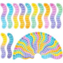 120 Pcs Worm Bookmarks Bulk Cute Holographic Glitter Gummy Worm Bookmarks Cute Book Marks For Writers Readers Classroom Rewards, mėlyna