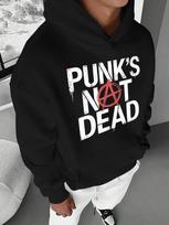 Punk'as Nemiręs Hoodis - Sunkus Juodas Anarchijos Simbolis Megztinis S white