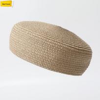 2026 French Straw Braided Beret: Face-Slimming Sun Protection & Custom Hotel Souvenir beige