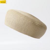 2026 French Straw Braided Beret: Face-Slimming Sun Protection & Custom Hotel Souvenir beveik baltos spalvos