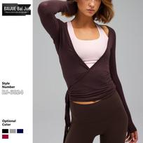 Women's Ballet-Style Lace-up Long Sleeve Yoga & Pilates Top Small