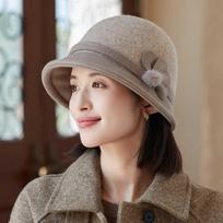 Women S Winter Warm Faux Wool Bucket Hat Vintage Ladies Basin Hat One Size chaki