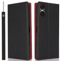 Leather case for Sony Xperia 10 VI, ERBORD Grain Leather, black