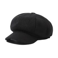 Cotton Newsboy Hat Windproof Painter Caps Fashion Beret Hat  Men Women juoda