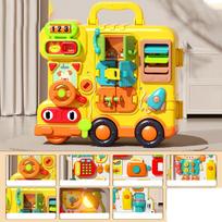 Toddler Montessori Busy Board Steering Wheel Lock Toy Kids Sensory Fine Motor Educational Game Development Sensory Learning Toys yellow