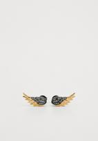 Zadig & Voltaire Auskarai 'ROCK FEATHER' auksas / juoda / skaidri spalva