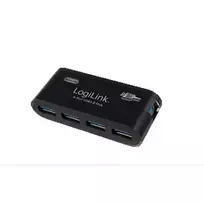 Logilink USB šakotuvas 4 prievadai 3.0 su maitinimo bloku Juodi