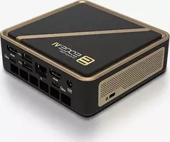 Mini kompiuteris Sapphire Edge AI 370, juodas su auksiniu, be operacinės sistemos