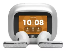 JBL Live Flex 4 belaidės į ausis ausinės su Bluetooth, 50 val. baterijos veikimo laikas (JBLLIVEFLEX4SIL)
