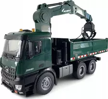 Amewi Mercedes-Benz Arocs licencijuotas krano sunkvežimis su savivartiu RTR žalias