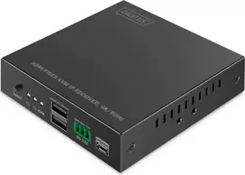Adapteris AV Digitus HDMI Fiber IP imtuvas 4K/60Hz Juodas