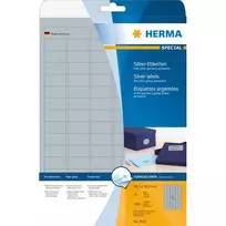 HERMA Etiketės A4 sidabrinės 30,5x16,9 mm blizgi plėvelė 2400 vnt.