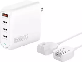 Tinklinis įkroviklis 4smarts Flex Pro 100W 3xUSB-C + 1xUSB-A Travel Edition Balta