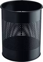 Durable Apvalus metalinis šiukšliadėžė 15L su perforacija 165mm Juoda (331001)