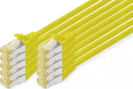 DIGITUS CAT 6A S/FTP tinklo kabelių rinkinys, 10 vnt., 2m, geltonas