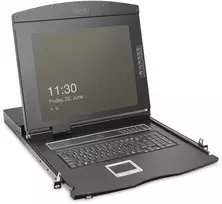 DIGITUS modulinė 19"HD LCD konsolė, 8 prievadų VGA KVM, vokiečių kalba