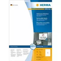 HERMA Lipdukai A4 balti 210x297 mm nuimamas popierius 100 vnt.