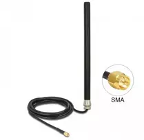 LTE antena Delock, SMA, 3 dBi, visakryptė, 3 m laidas, lauko, juoda (89529)